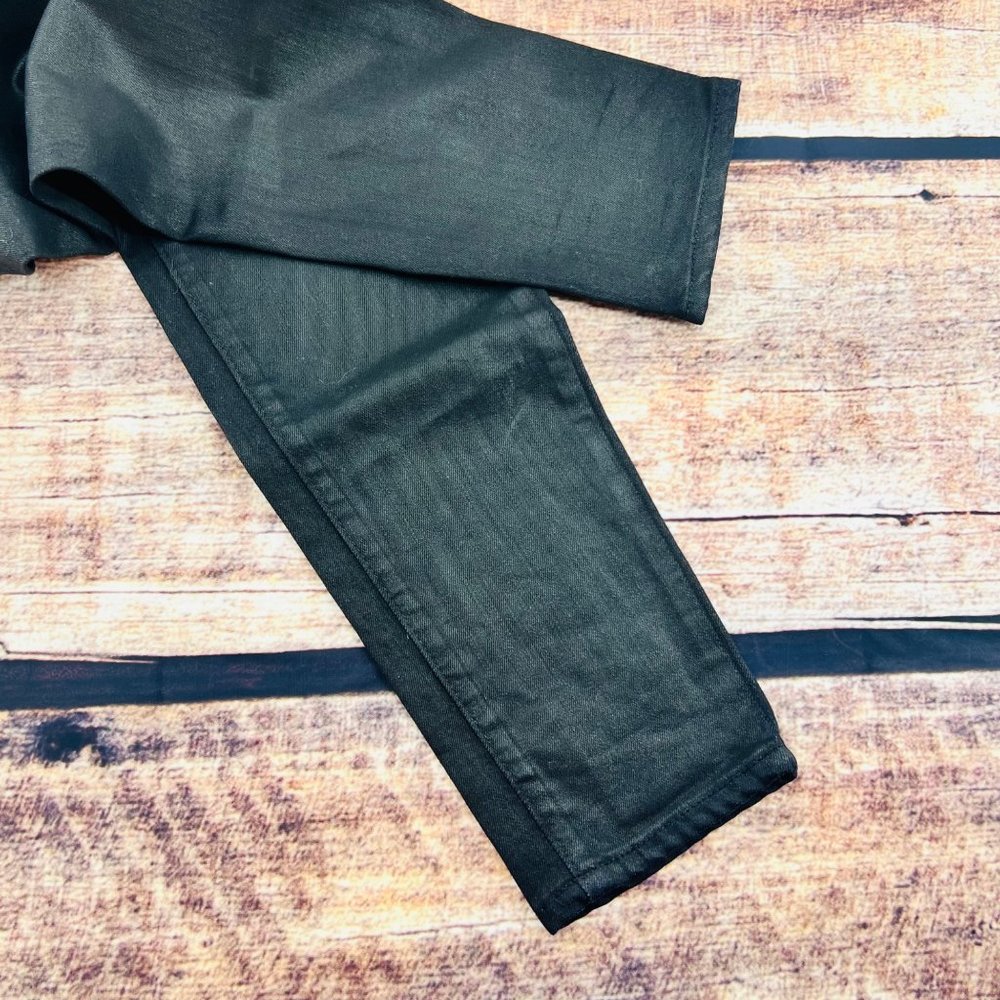 Paige Women Verdugo Ultra Skinny Jeans Black Silk Wax Coating Size 29 Mid Rise - Picture 6 of 8